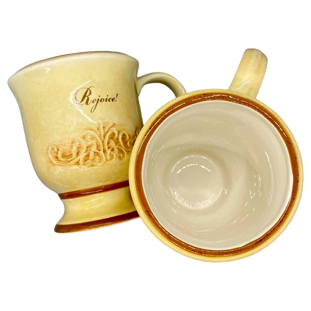 Cracker Barrel Brown and Tan inspirational Coffee Mugs Set - Picture 6 of 6